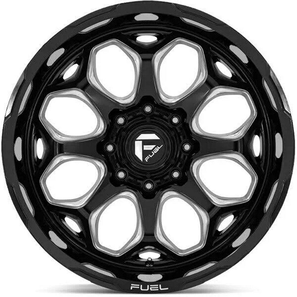 (Clearance - No Returns) 22X10 Fuel Off-Road Scepter Gloss Black Milled FC862 6x5.5/139.7 -18mm - Flex Offroad