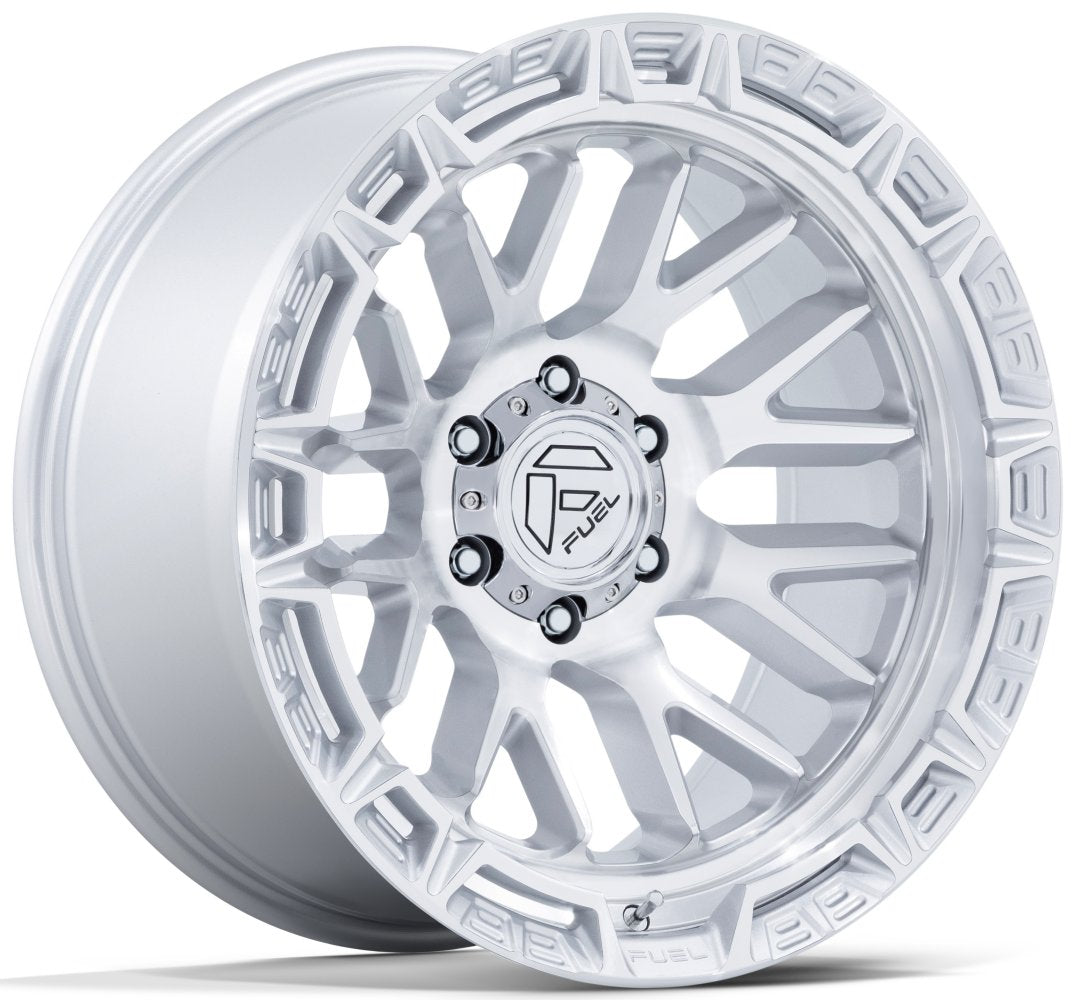 17X9 Fuel Off-Road Rail Gloss Silver Machined FC890 5x5/127 -12mm
