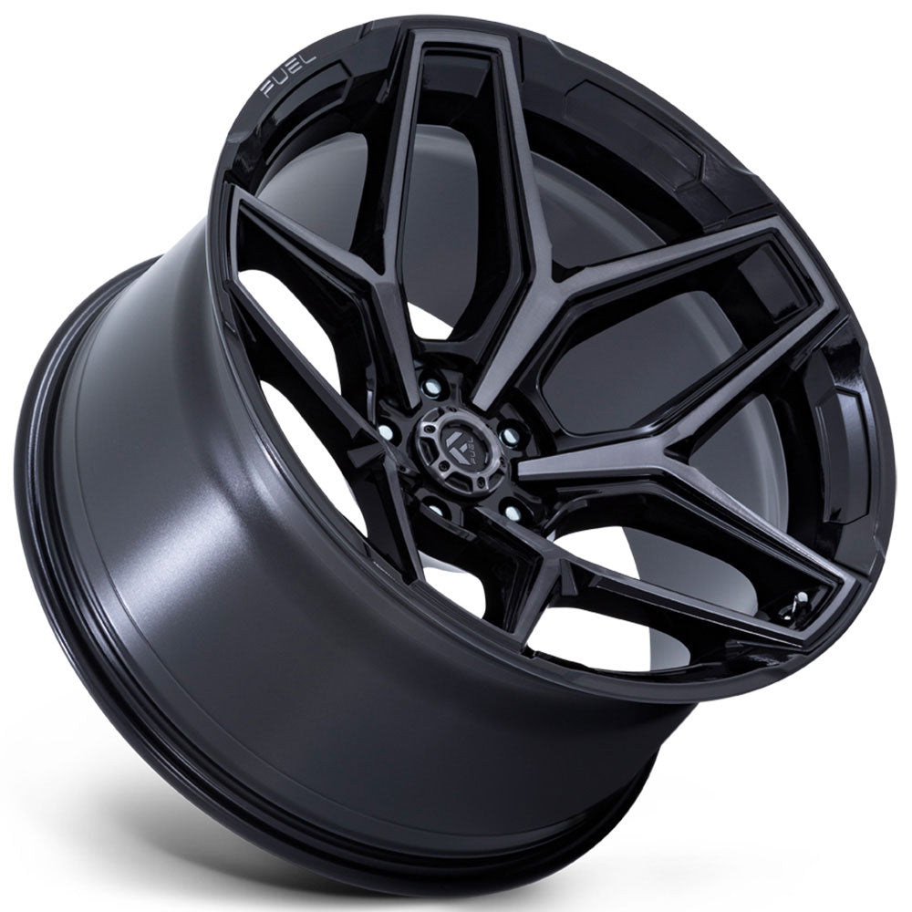 22x12 Fuel Off-Road Flux Gloss Black w/ Brushed Gray DDT (5-Lug) FC854 (* May Require Trimming) 5x5/127 -44mm