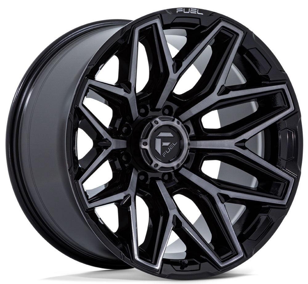 22x10 Fuel Off-Road Flux Gloss Black w/ Brushed Gray DDT (8-Lug) FC854 8x180 -18mm