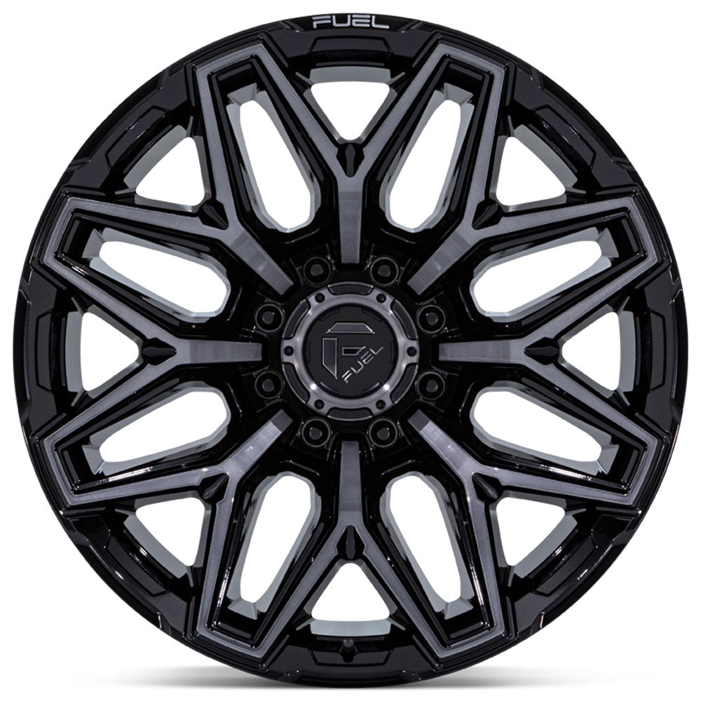 20x10 Fuel Off-Road Flux Gloss Black w/ Brushed Gray DDT (8-Lug) FC854 8x170 -18mm