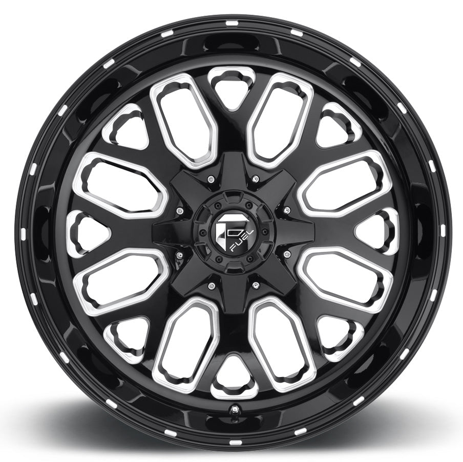 20x10 Fuel Off-Road Titan Gloss Black Milled D588 6x135 6x5.5/139.7 -18mm - Flex Offroad