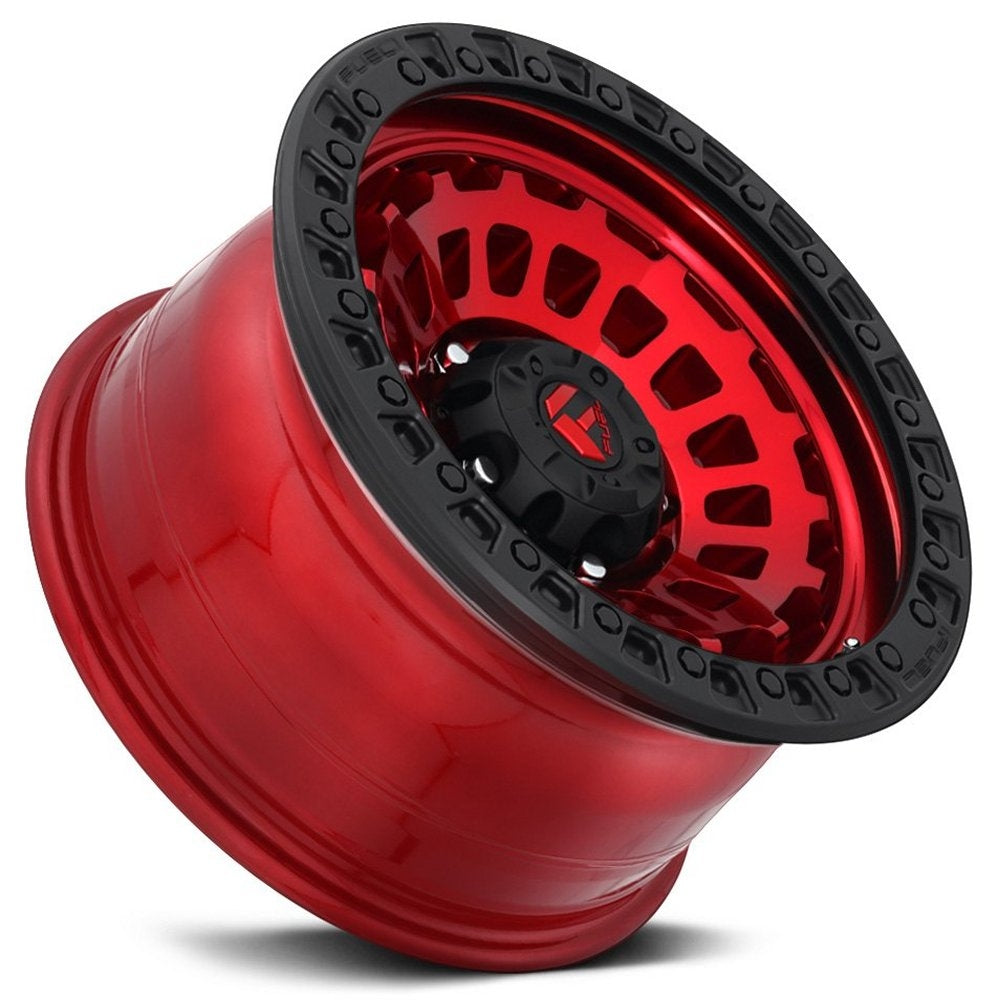 17x9 Fuel Off-Road Zephyr Candy Red w/ Matte Black Ring D632 5x5/127 1mm - Flex Offroad