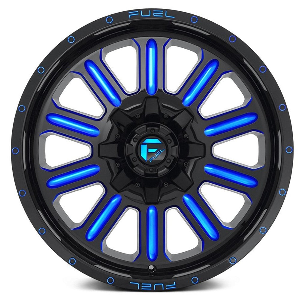 20x9 Fuel Off-Road Hardline Gloss Black w/ Candy Blue Accents D646 6x135 6x5.5/139.7 2mm - Flex Offroad