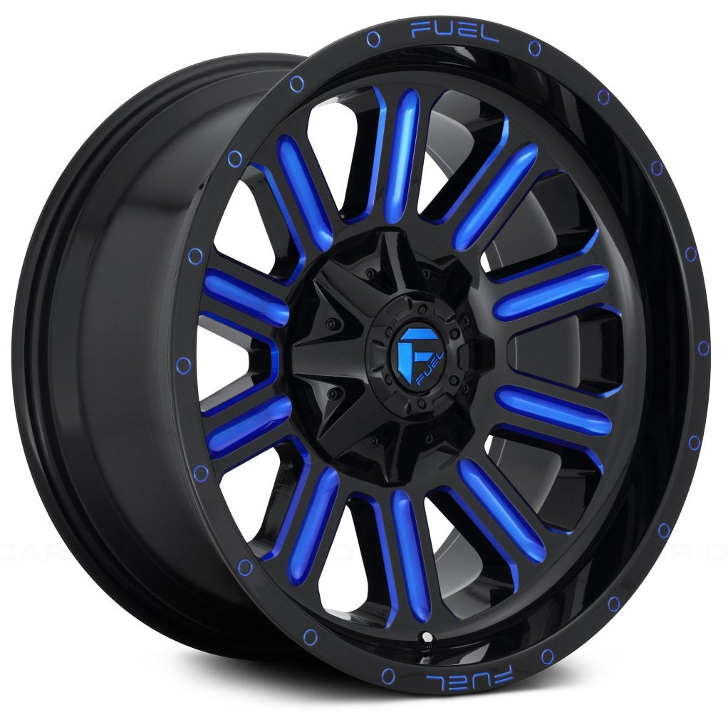 18x9 Fuel Off-Road Hardline Gloss Black w/ Candy Blue Accents D646 6x135 6x5.5/139.7 2mm - Flex Offroad