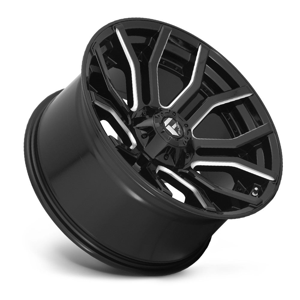 20x9 Fuel Off-Road Rage Gloss Black & Milled D711 5x5/127 5x5.5/139.7 1mm - Flex Offroad
