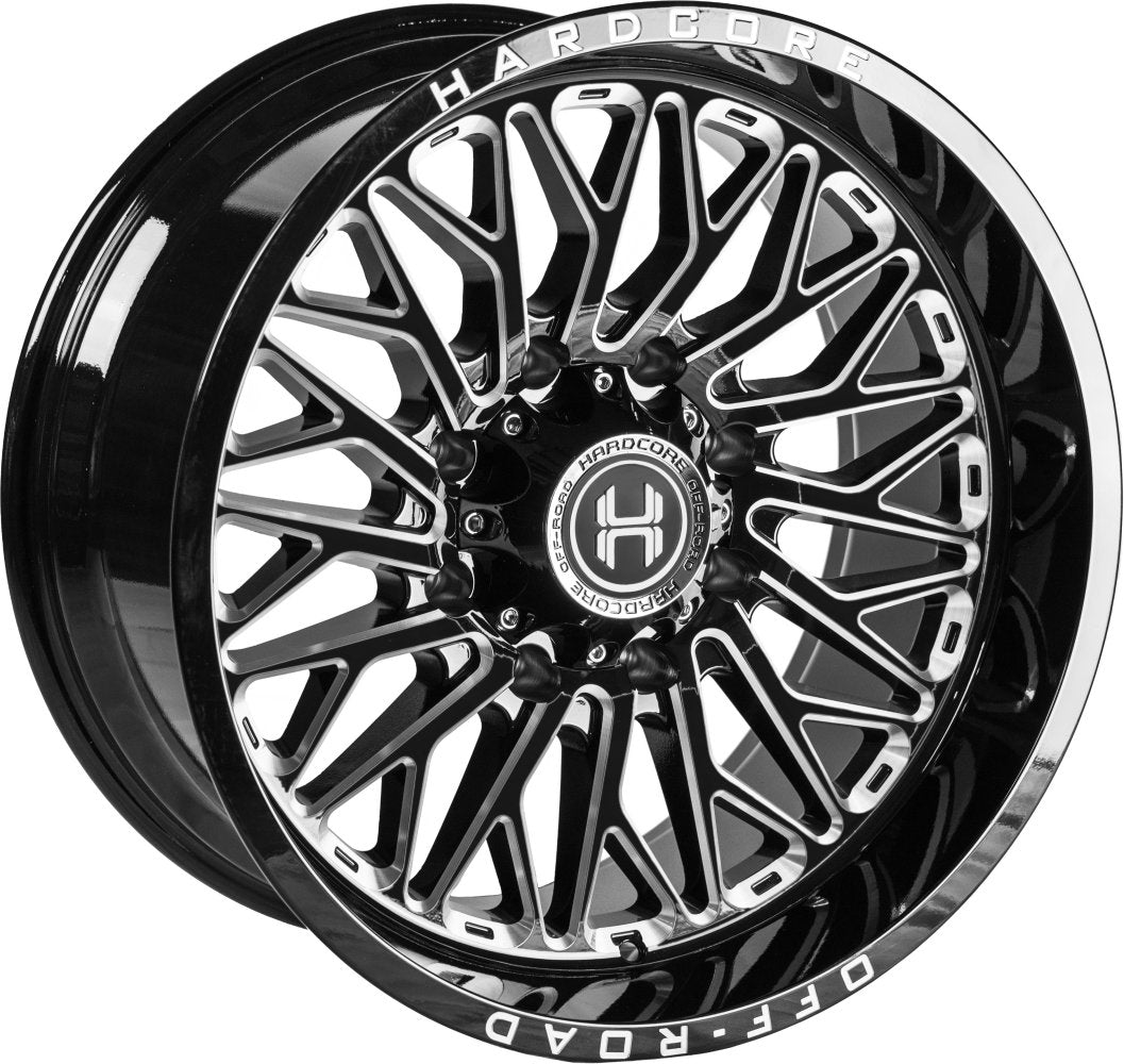 20x10 Hardcore Off-Road HC103 Gloss Black Milled 8x6.5/165 -19mm - Flex Offroad