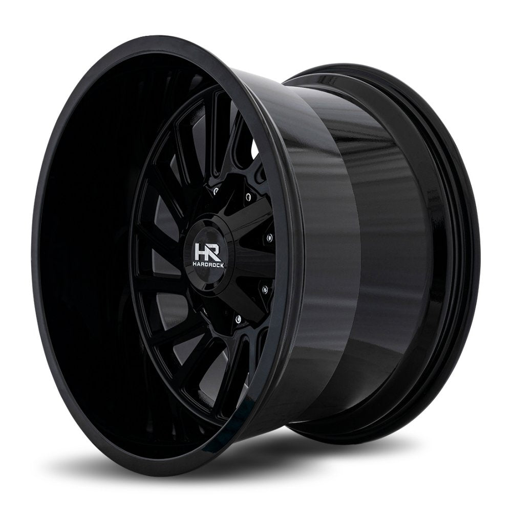 20x12 Hardrock Off-Road H708 Overdrive Gloss Black (* May Require Trimming) 5x5/127 5x5.5/139.7 -51mm - Flex Offroad