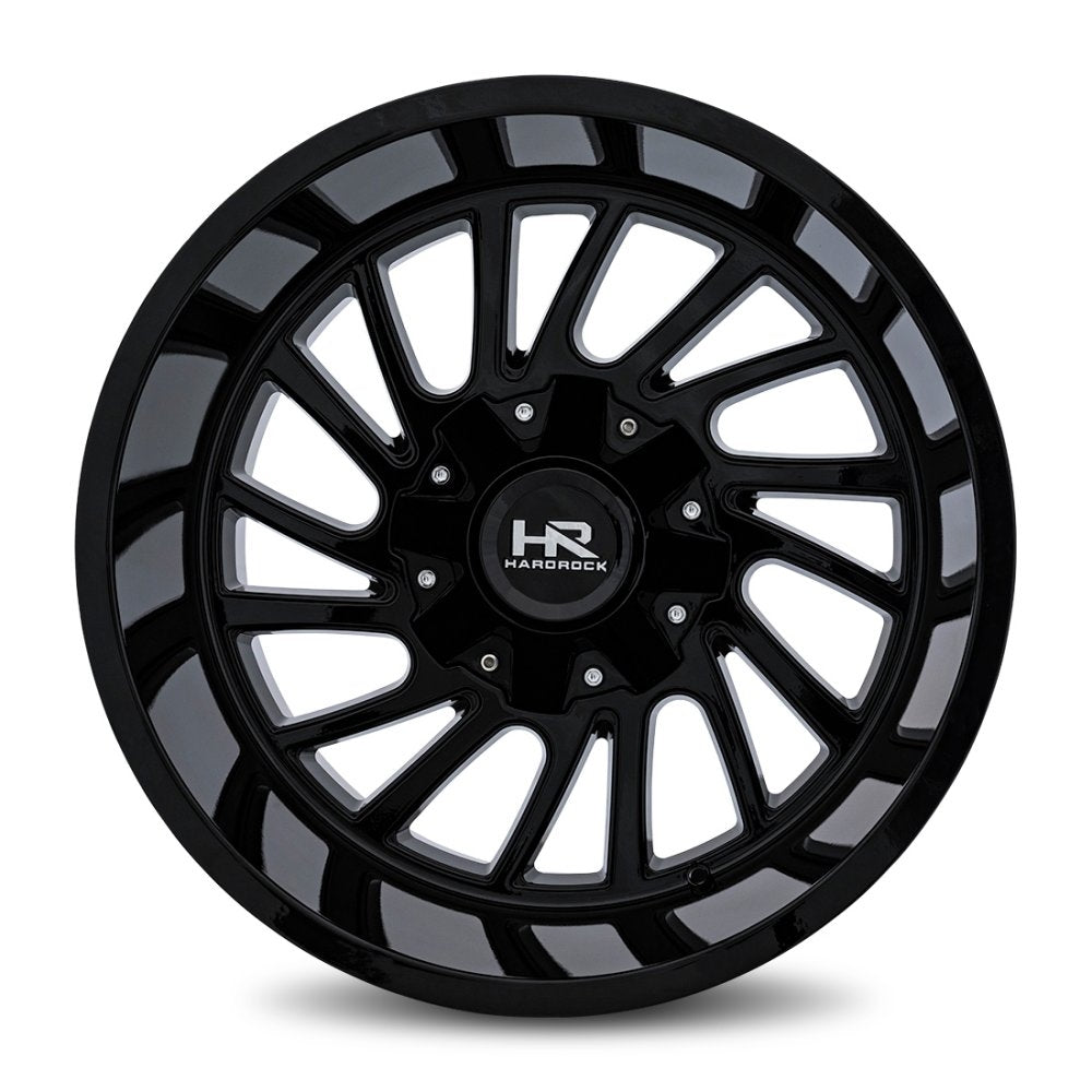 20x12 Hardrock Off-Road H708 Overdrive Gloss Black (* May Require Trimming) 5x5/127 5x5.5/139.7 -51mm - Flex Offroad