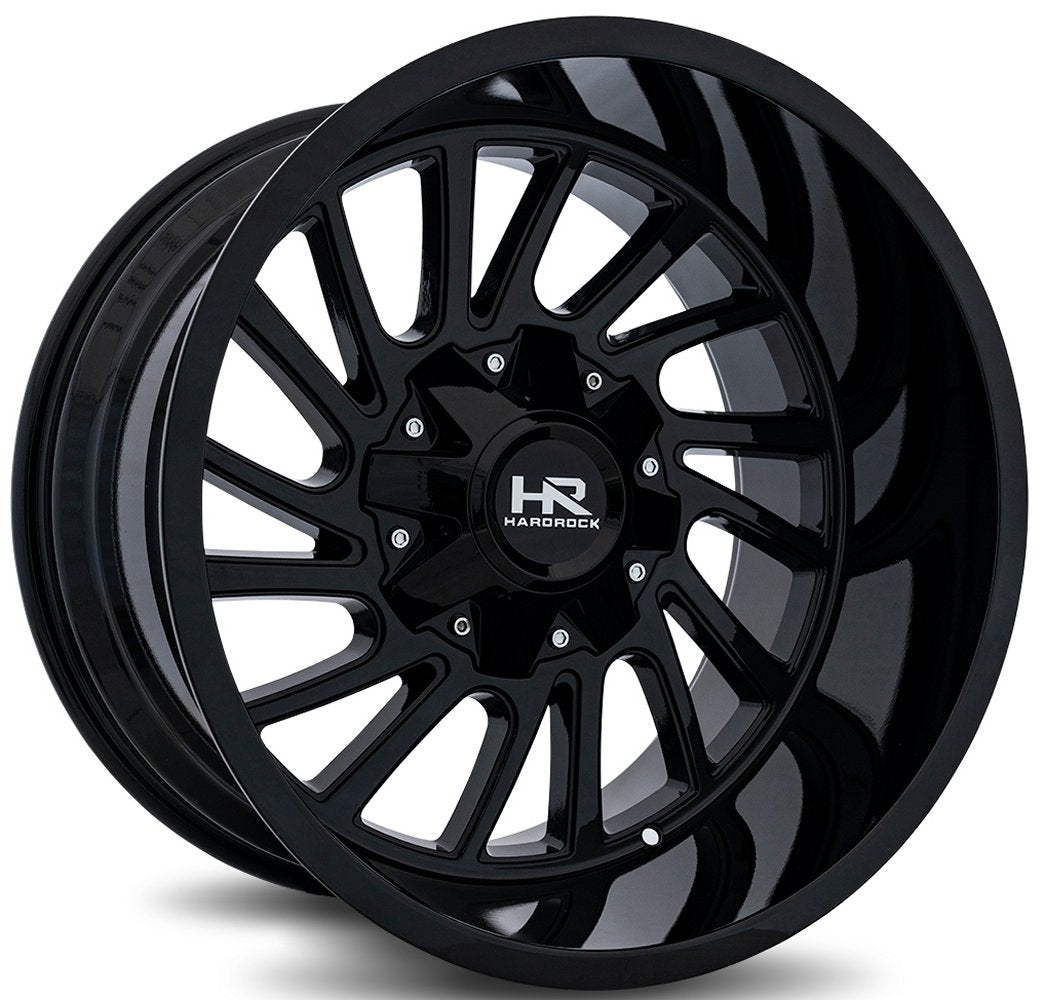 20x12 Hardrock Off-Road H708 Overdrive Gloss Black (* May Require Trimming) 5x5/127 5x5.5/139.7 -51mm - Flex Offroad