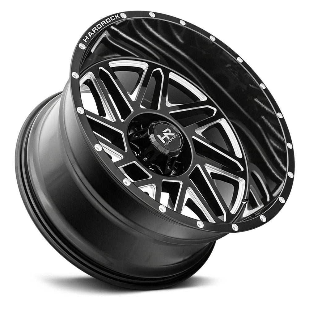 24x14 Hardrock Off-Road H501 Bones Xposed Gloss Black Milled (* May Require Trimming) 8x6.5/165 -76mm - Flex Offroad