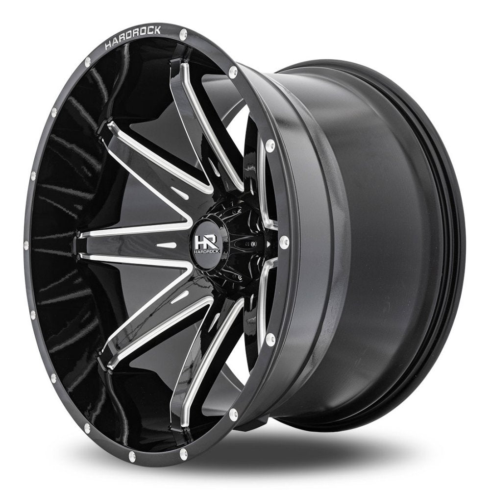 26x14 Hardrock Off-Road H502 Pain Killer Xposed Gloss Black Milled (* May Require Trimming) 6x5.5/139.7 -76mm - Flex Offroad