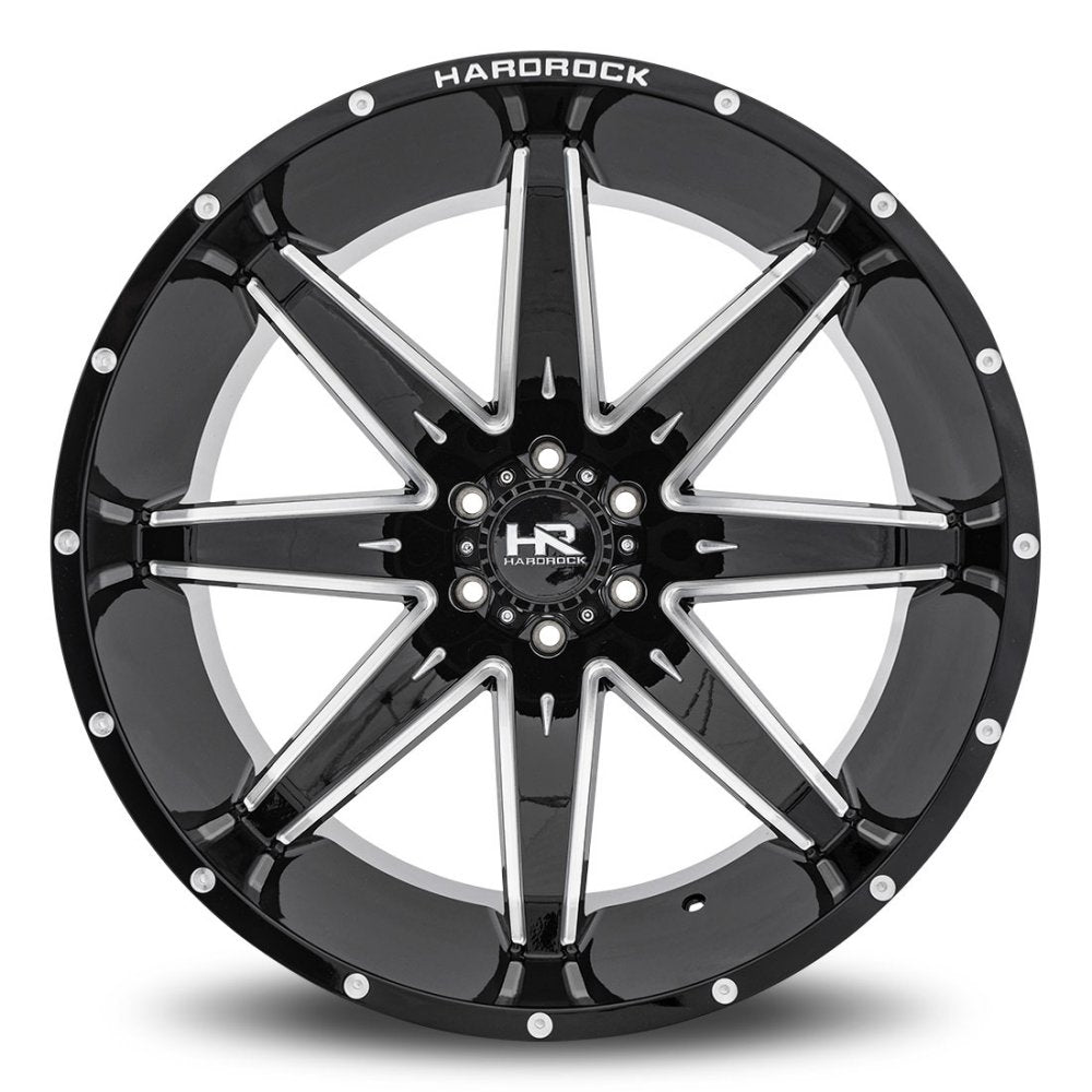 26x14 Hardrock Off-Road H502 Pain Killer Xposed Gloss Black Milled (* May Require Trimming) 8x6.5/165 -76mm