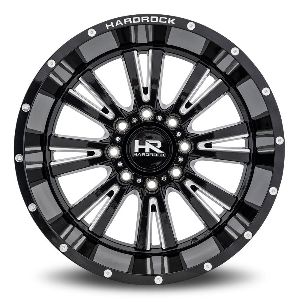 24x12 Hardrock Off-Road H503 Spine Xposed Gloss Black Milled (* May Require Trimming) 5x5/127 -44mm - Flex Offroad