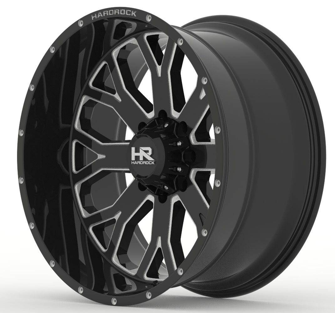 20x12 Hardrock Off-Road H504 Slammer Xposed Gloss Black Milled (* May Require Trimming) 8x6.5/165 -44mm - Flex Offroad