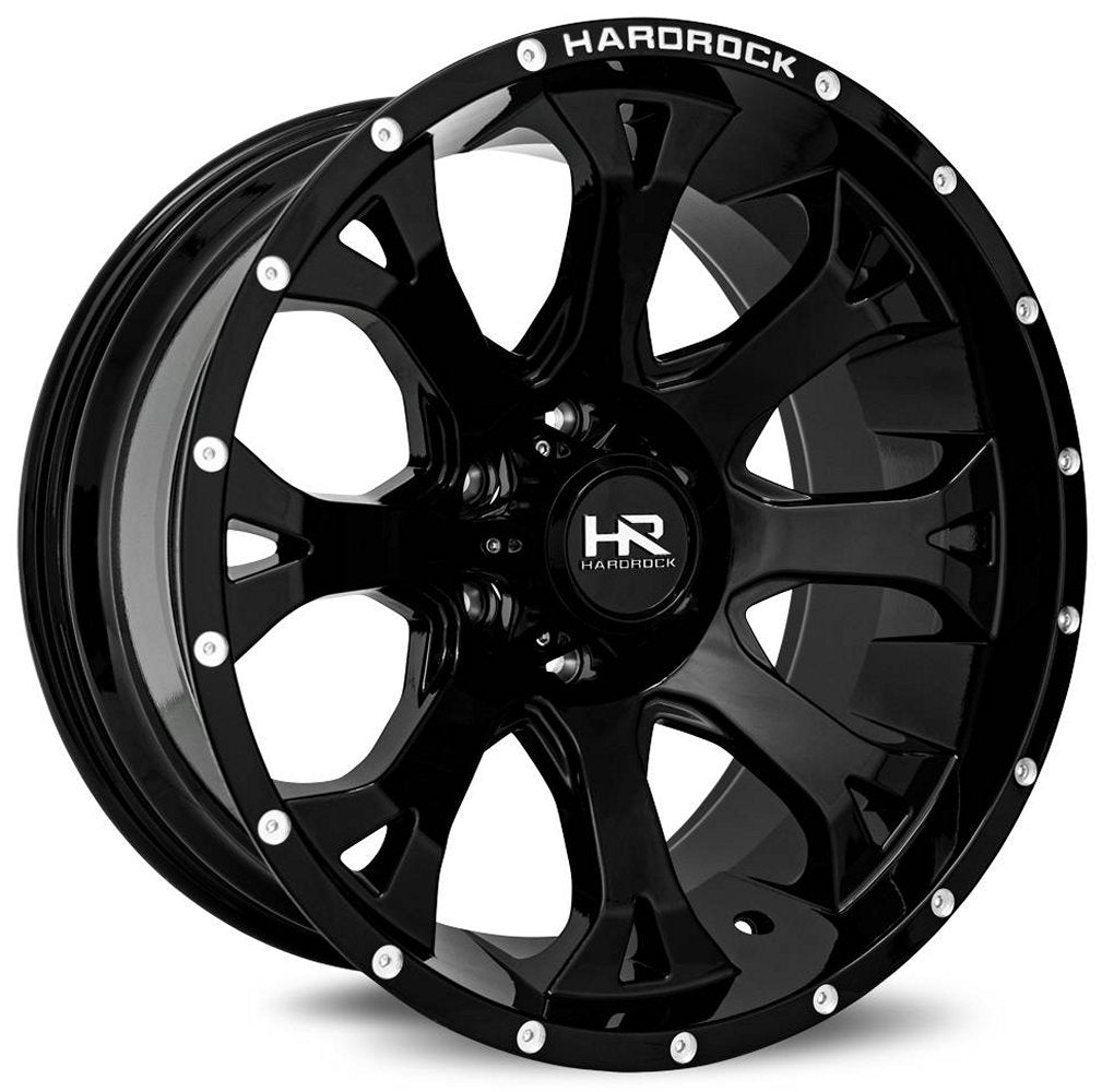 22x12 Hardrock Off-Road H505 Bloodshot Xposed Gloss Black (* May Require Trimming) 5x5/127 -51mm - Flex Offroad