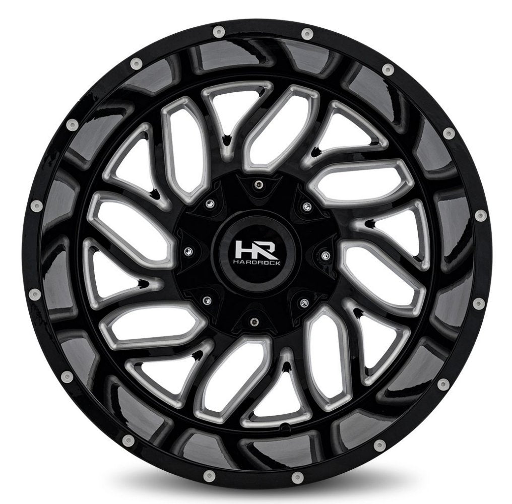 22x10 Hardrock Off-Road H707 Destroyer Gloss Black Milled 8x6.5/165 -25mm - Flex Offroad