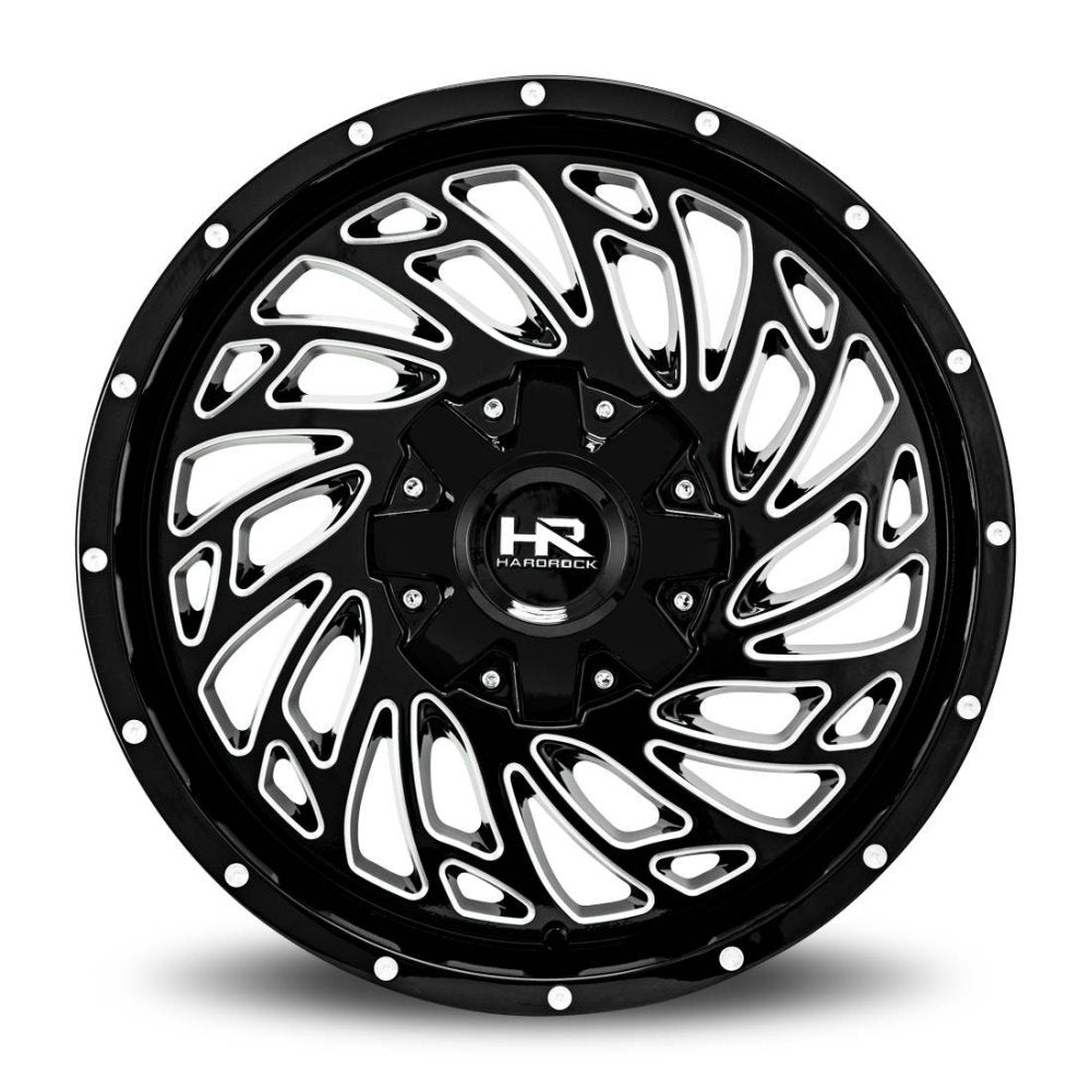 20x10 Hardrock Off-Road H710 Attach Gloss Black Milled 5x5/127 5x5.5/139.7 -19mm - Flex Offroad