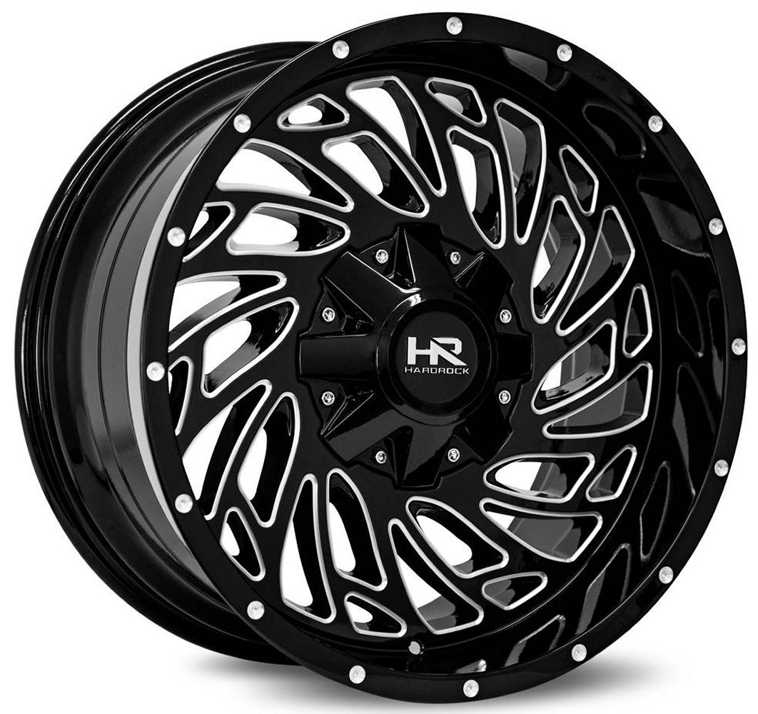 20x10 Hardrock Off-Road H710 Attach Gloss Black Milled 6x135 6x5.5/139.7 -19mm - Flex Offroad