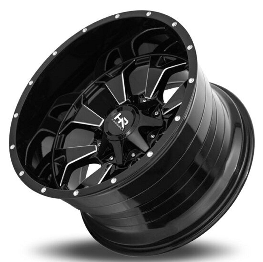 20x10 Hardrock Off-Road H711 Devastator Gloss Black Milled 6x135 6x5.5/139.7 -19mm - Flex Offroad