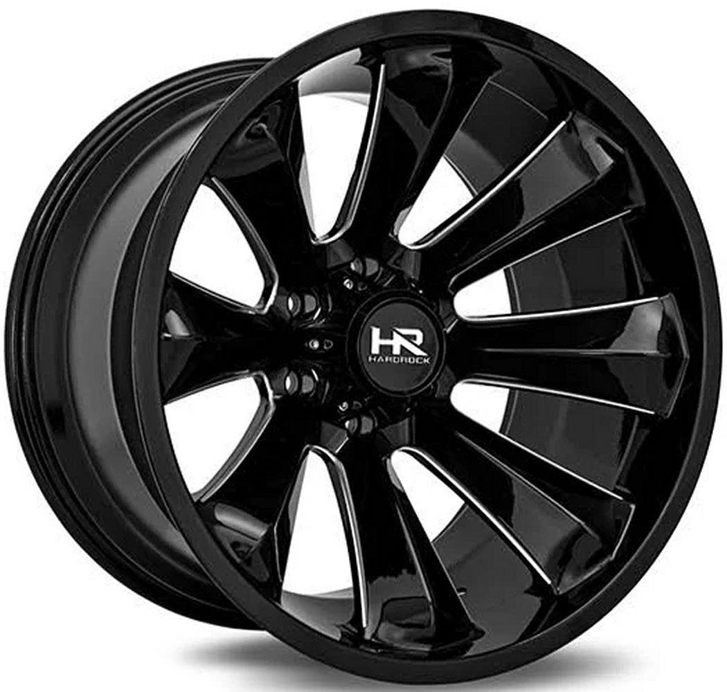 20x10 Hardrock Off-Road H506 Gloss Black Milled 5x150 -19mm - Flex Offroad
