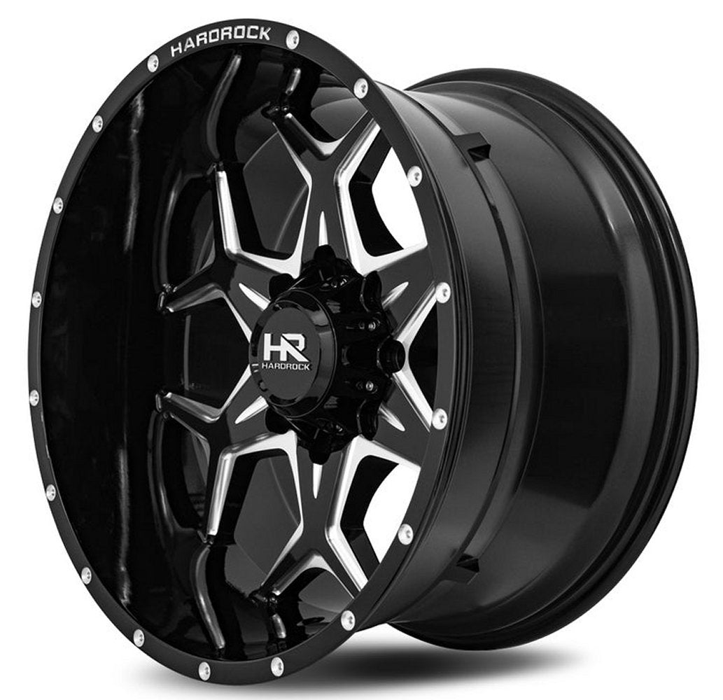 22x12 Hardrock Off-Road H507 Gloss Black Milled (* May Require Trimming) 5x5/127 -51mm - Flex Offroad