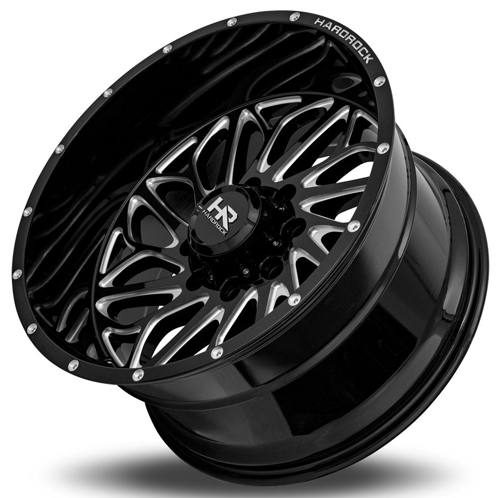 20x10 Hardrock Off-Road H508 Gloss Black Milled 8x180 -19mm - Flex Offroad
