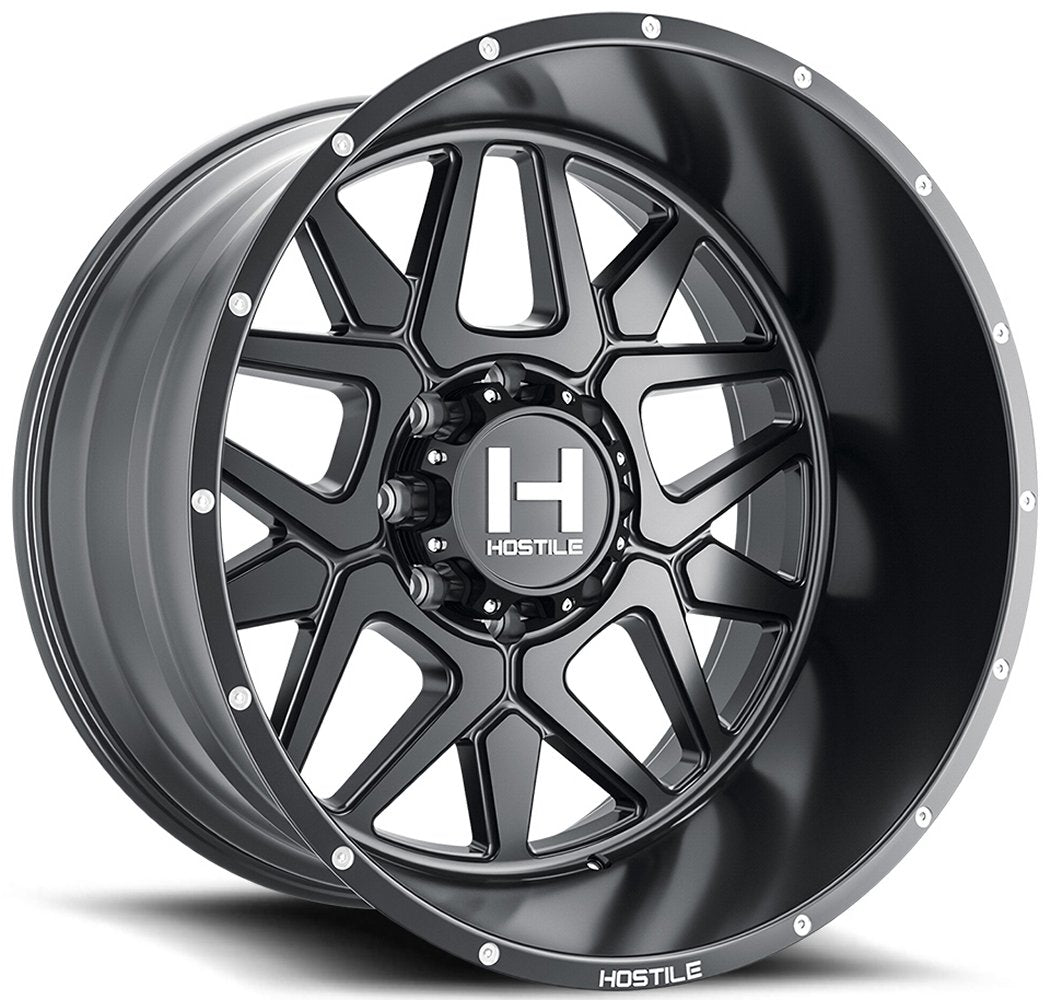 22x12 Hostile H128 Diablo Asphalt (8 Lug) (* May Require Trimming) 8x180 -44mm