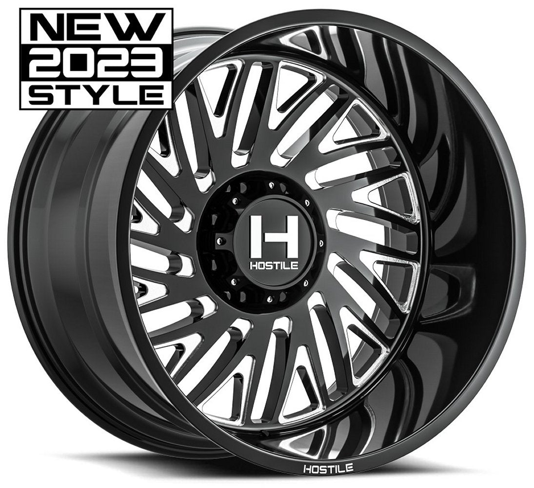 22x12 Hostile H131 Syclone Blade Cut (8 Lug) (* May Require Trimming) 8x6.5/165 -44mm - Flex Offroad