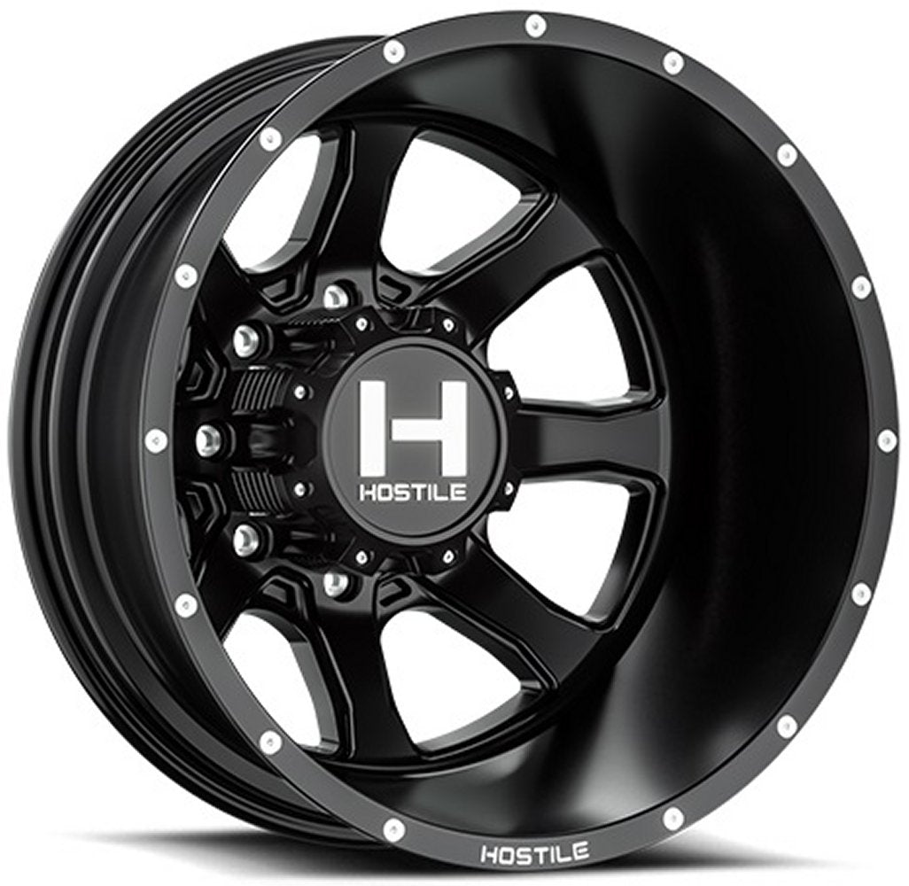 22x8.25 Hostile H402 Kodiak Dually Rear Asphalt 8X6.5/165 -221 MM 121.6 C.B. - Flex Offroad