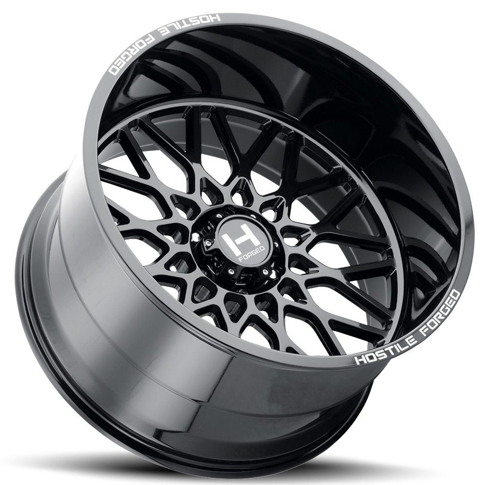 22x12 Hostile Forged HF08 Savage Gloss Black (Forged) (* May Require Trimming) 6x5.5/139.7 -44mm - Flex Offroad