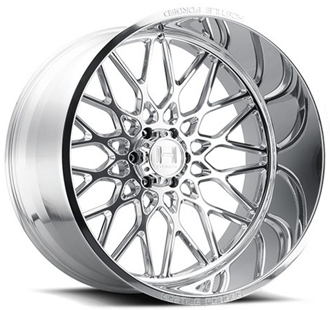 24x14 Hostile Forged HF08 Savage Full Polished (Forged) (* May Require Trimming) 8x170 -76mm - Flex Offroad