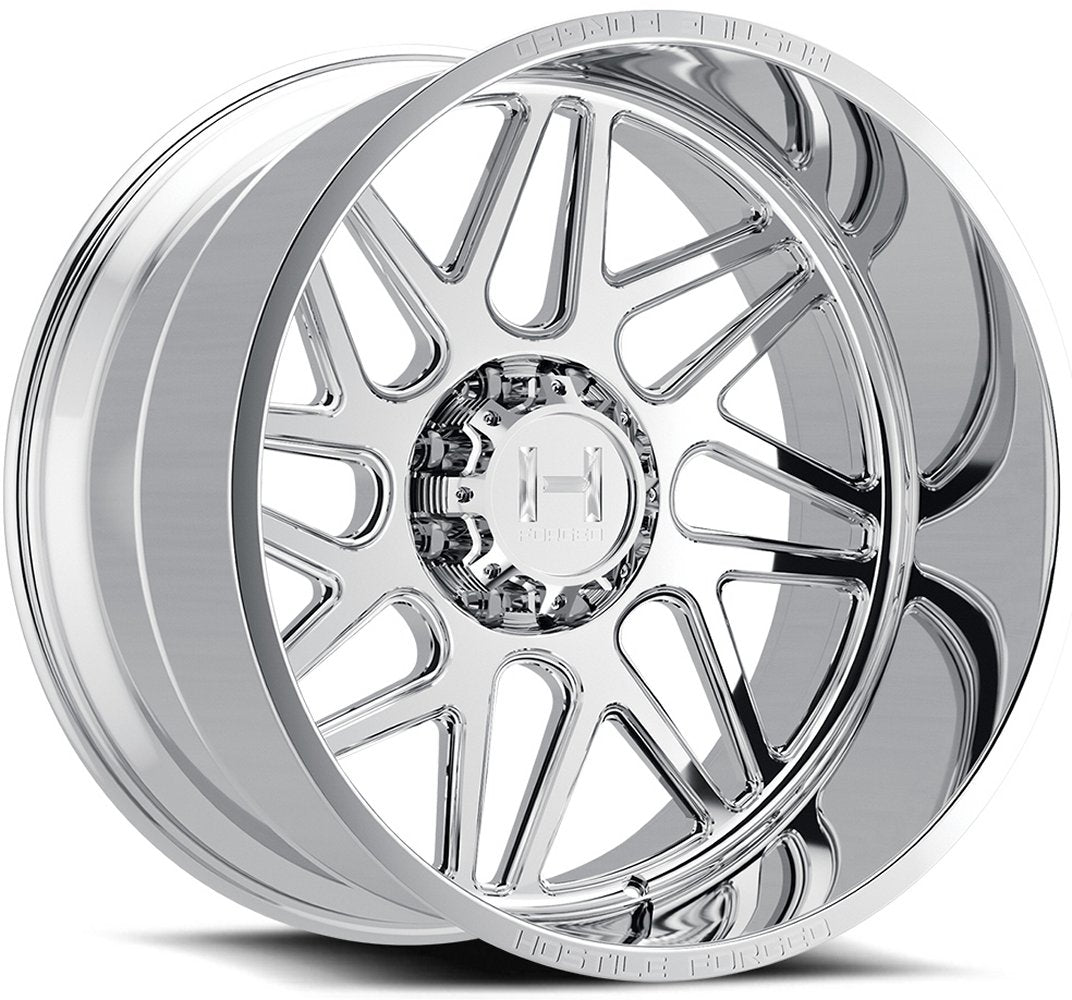 22x12 Hostile Forged HF108 Full Polished (Forged) (Directional) (8 Lug) (* May Require Trimming) (Right) 8x6.5/165 -44mm - Flex Offroad