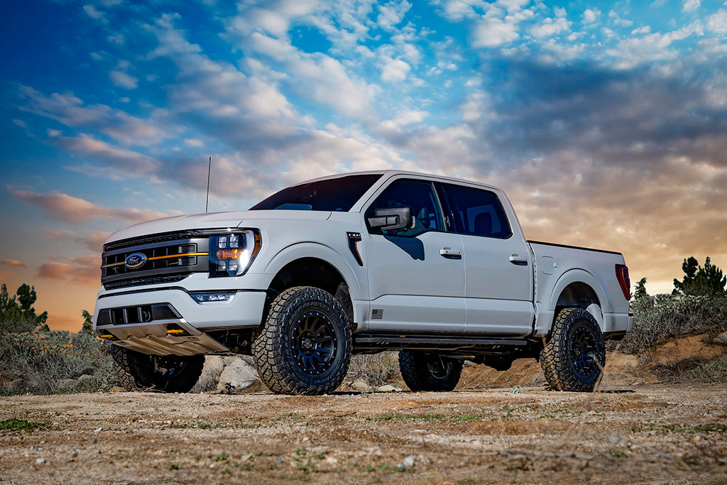 ICON 2021-2024 Ford F-150 Tremor, 2.5-3" Lift, Stage 5 Suspension System, Billet, w/ Leaf Packs k93165l