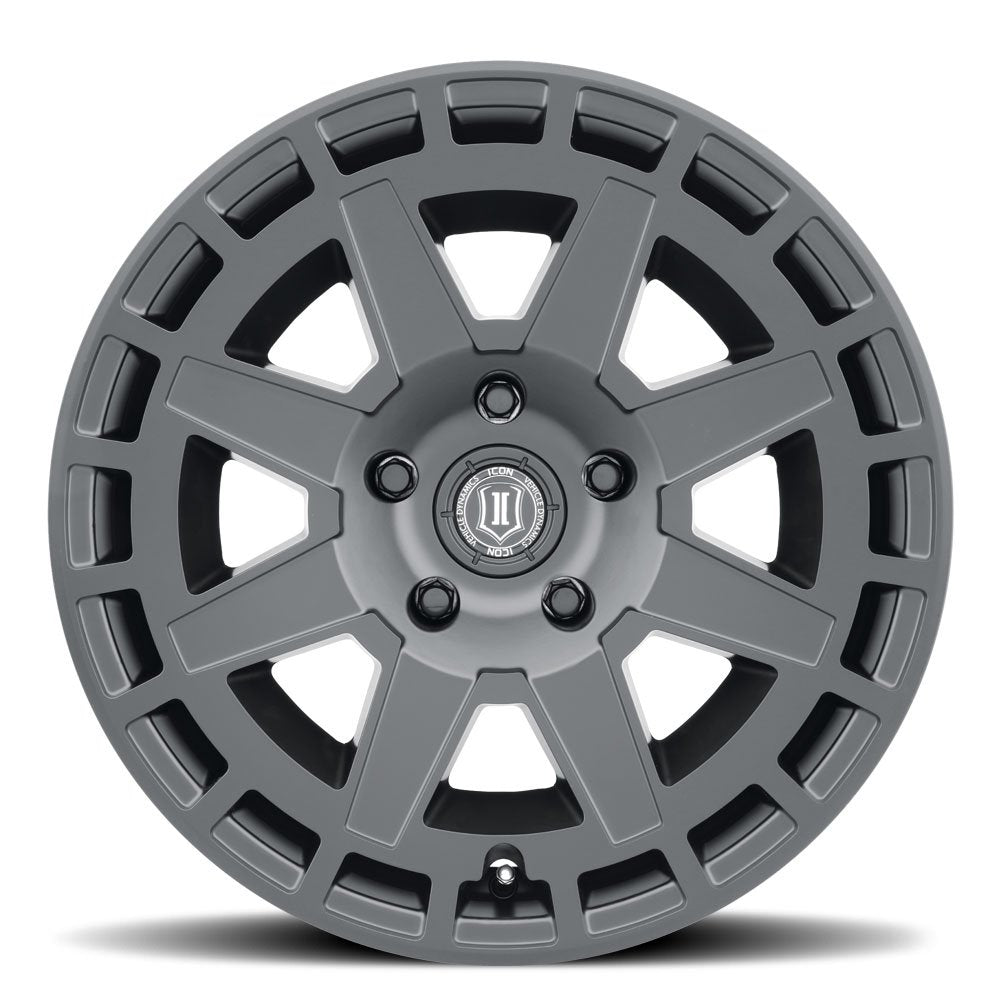 (Special Pricing) 17x8.5 ICON Compass Satin Black 6x135 6mm - Flex Offroad