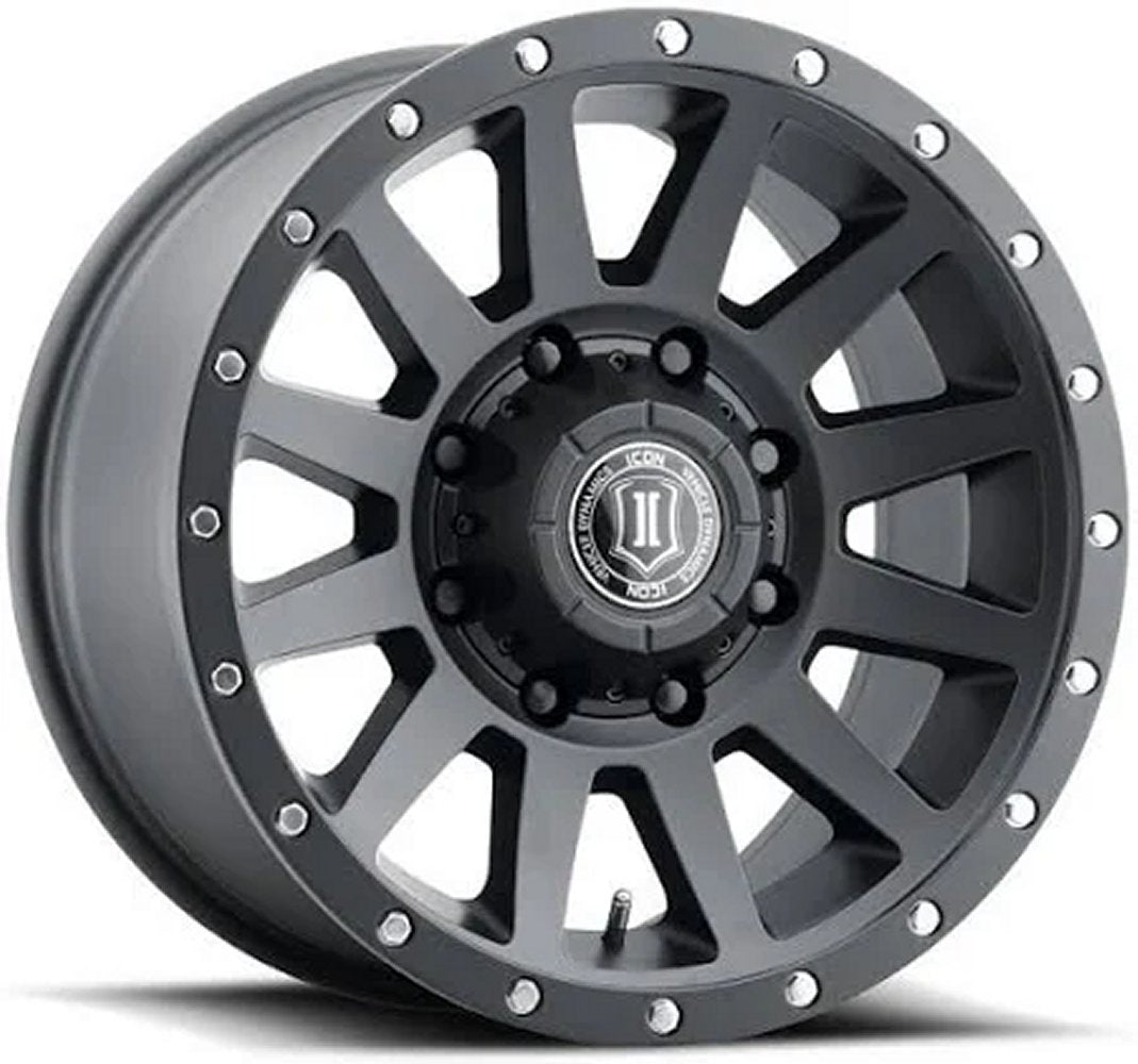 (Special Pricing) 18x9 ICON Compression HD Double Black 8x180 12mm - Flex Offroad