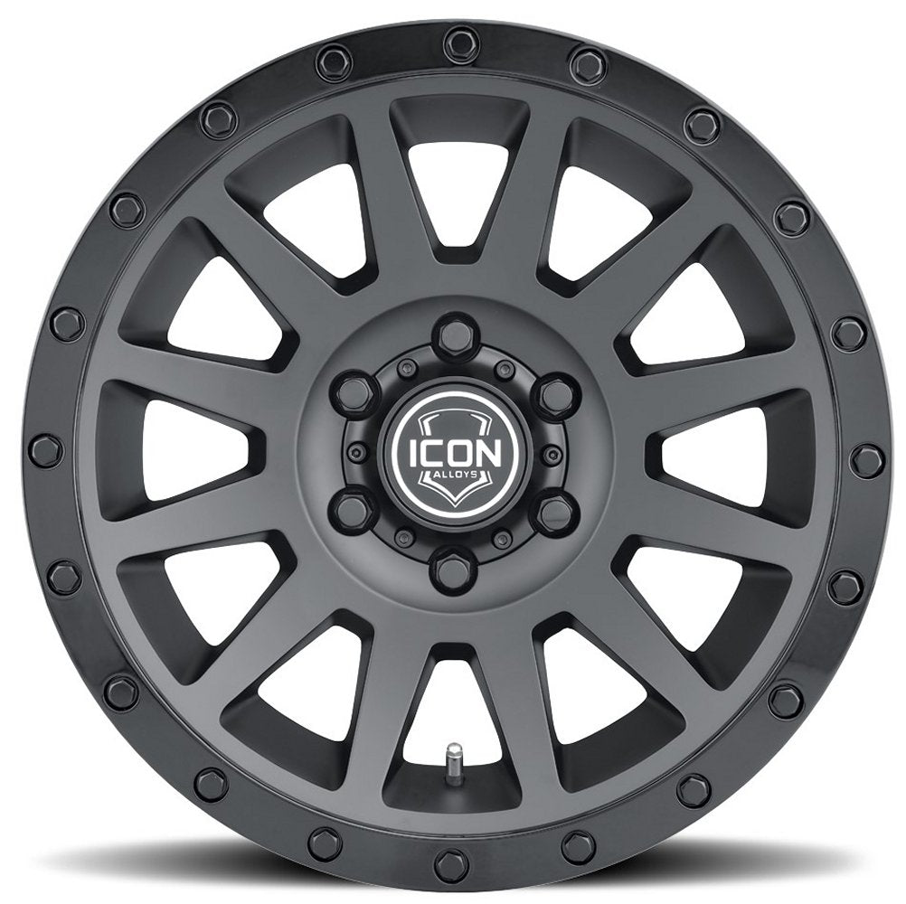 (Special Pricing) 17x8.5 ICON Compression Double Black 5x5/127 -6mm - Flex Offroad