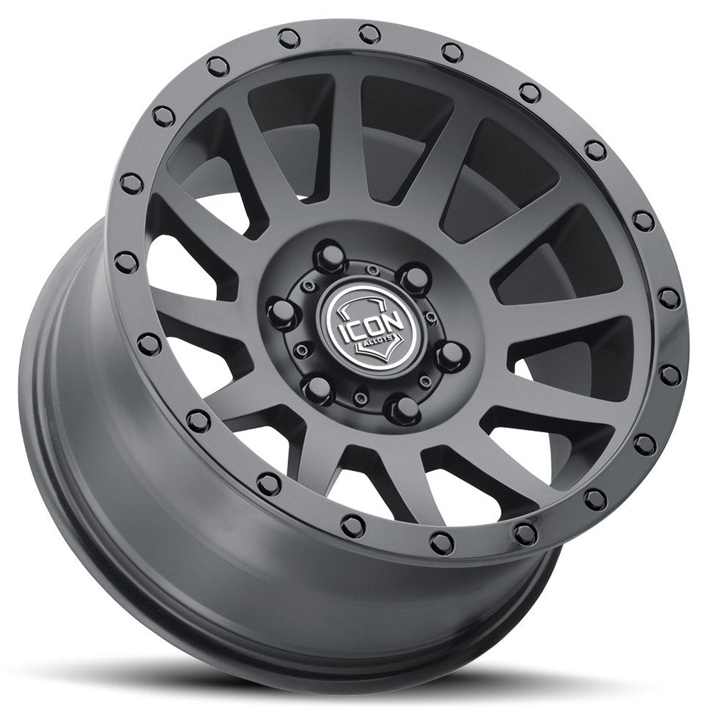 (Special Pricing) 18x9 ICON Compression Double Black 5x150 25mm - Flex Offroad