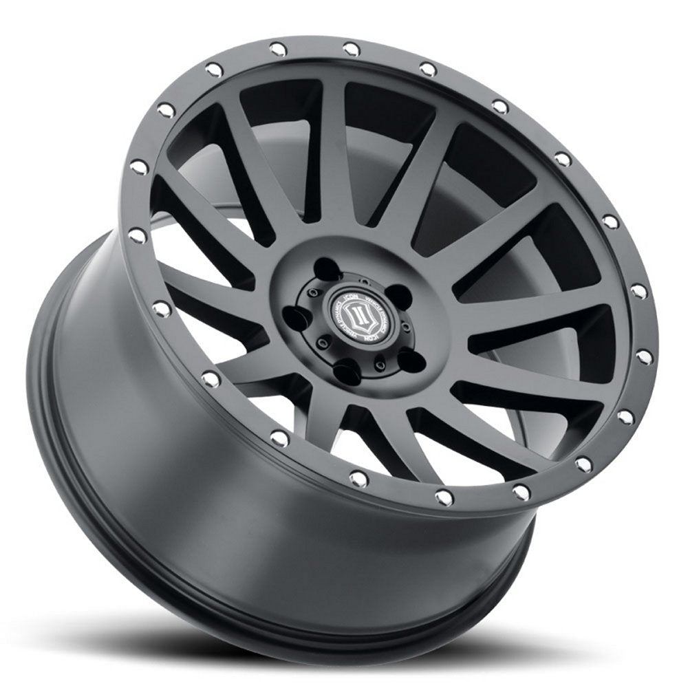 (Special Pricing) 17x8.5 ICON Compression Satin Black (5 Lug) 5x150 25mm - Flex Offroad