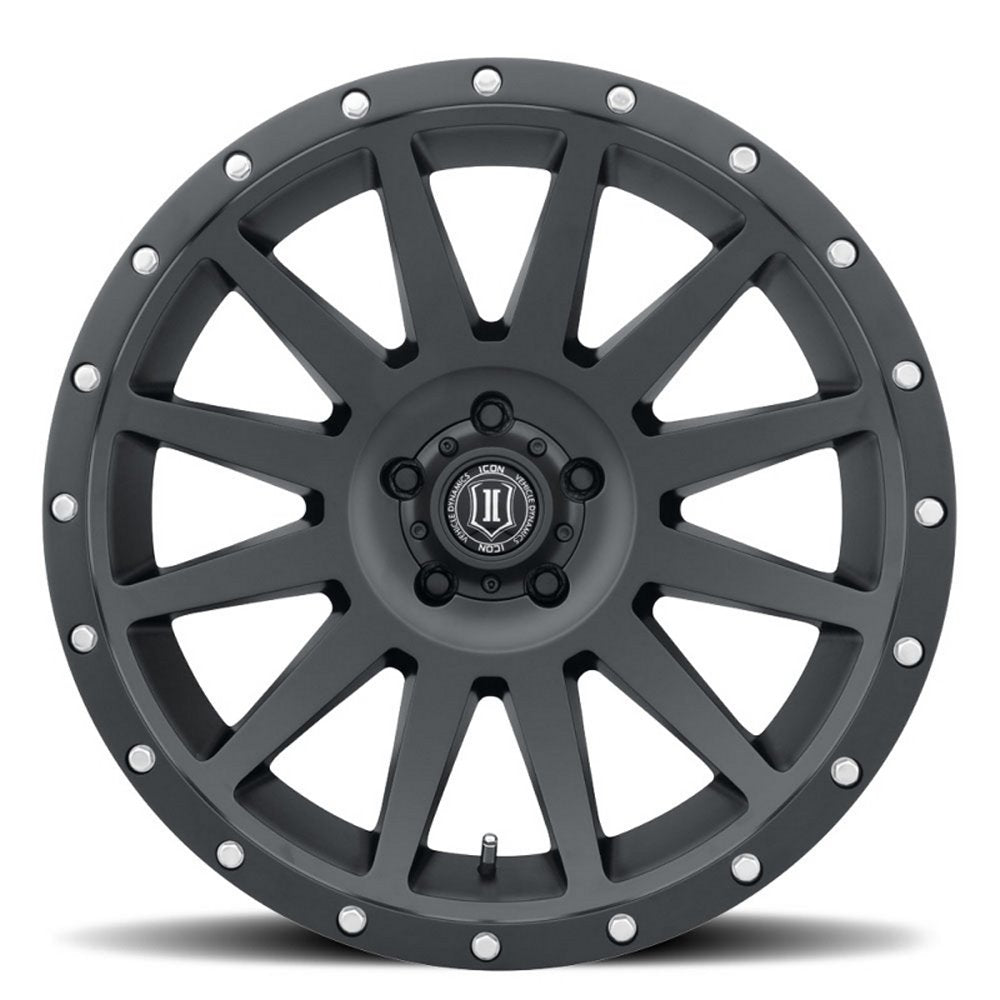 (Special Pricing) 17x8.5 ICON Compression Satin Black (5 Lug) 5x150 25mm - Flex Offroad