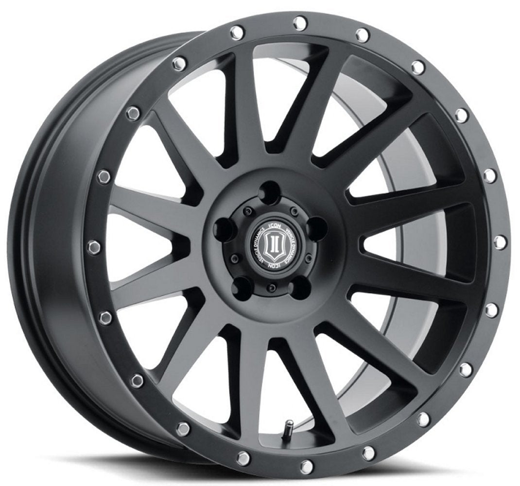 (Special Pricing) 17x8.5 ICON Compression Satin Black (5 Lug) 5x150 25mm - Flex Offroad