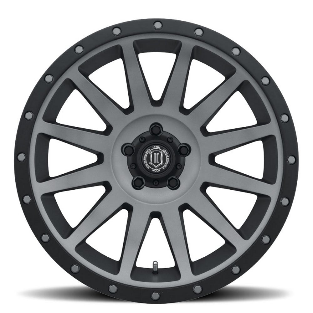 (Special Pricing) 18x9 ICON Compression Titanium (5 Lug) 5x5/127 -12mm - Flex Offroad
