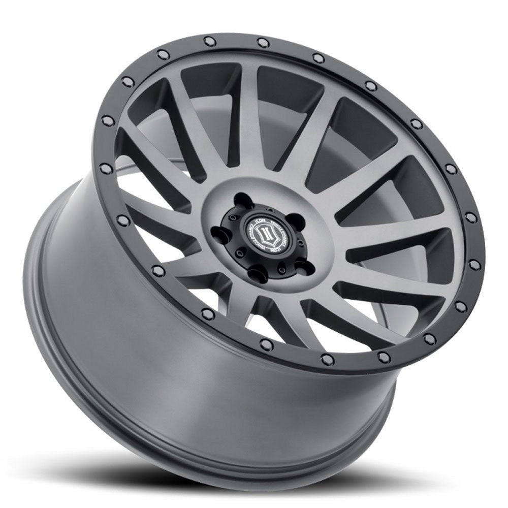 (Special Pricing) 17x8.5 ICON Compression Titanium (5 Lug) 5x5/127 -6mm - Flex Offroad