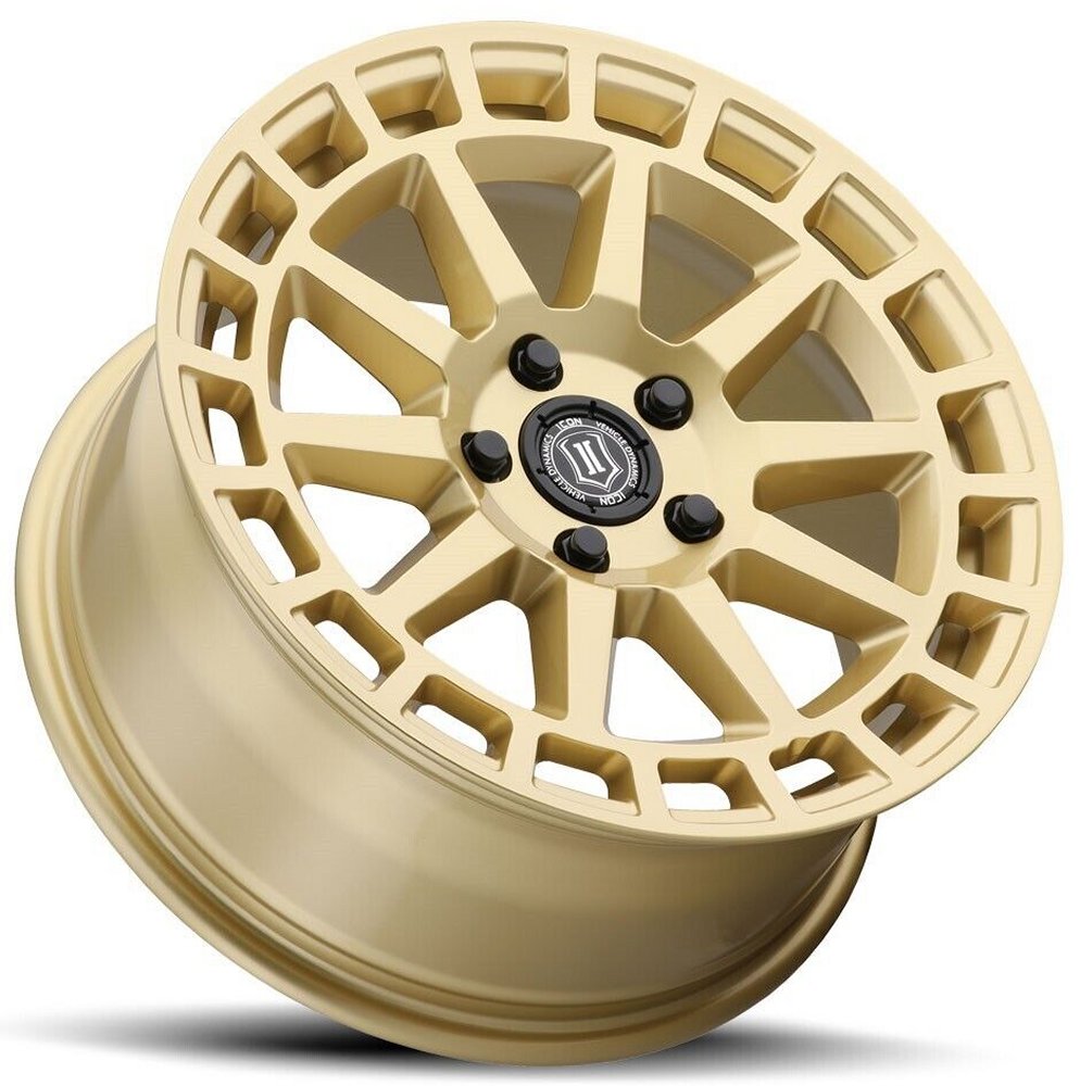 (Special Pricing) 17x8 ICON Journey Gloss Gold 5x4.25/108 38mm - Flex Offroad