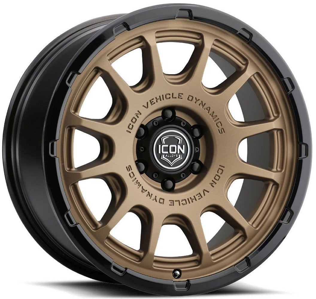20x9 ICON Rancho Satin Bronze w/ Gloss Black Lip 6x5.5/139.7 0mm