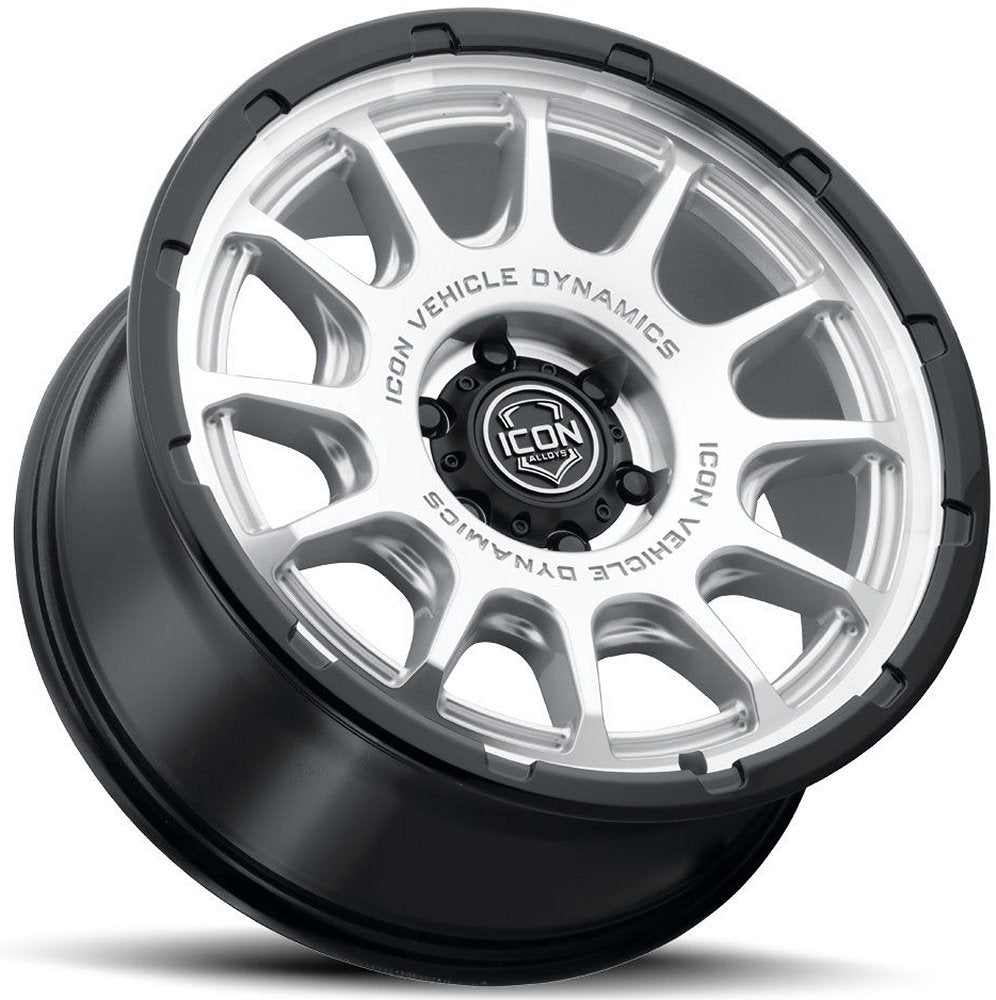 20x9 ICON Rancho Silver Machined w/ Gloss Black Lip 6x135 16mm