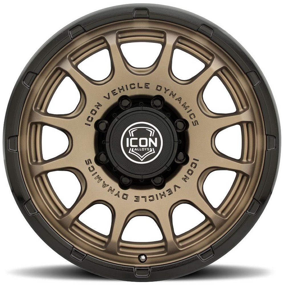 20x9 ICON Rancho Satin Bronze w/ Gloss Black Lip 8x180 12mm