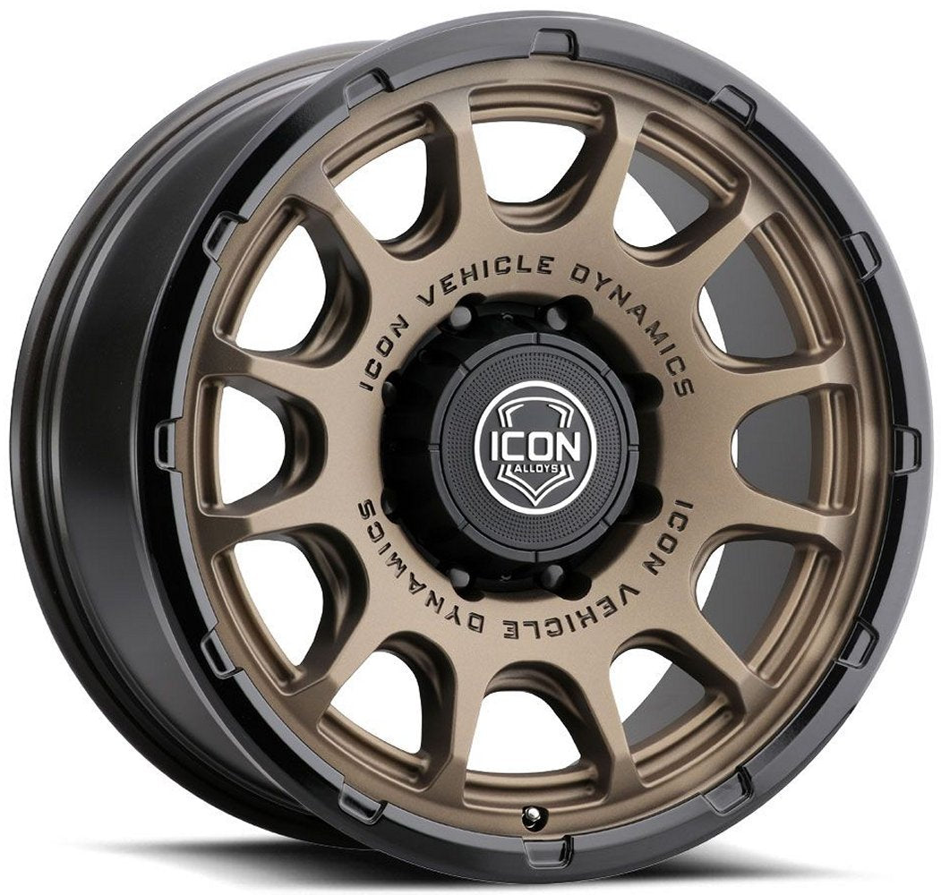 20x9 ICON Rancho Satin Bronze w/ Gloss Black Lip 8x170 6mm