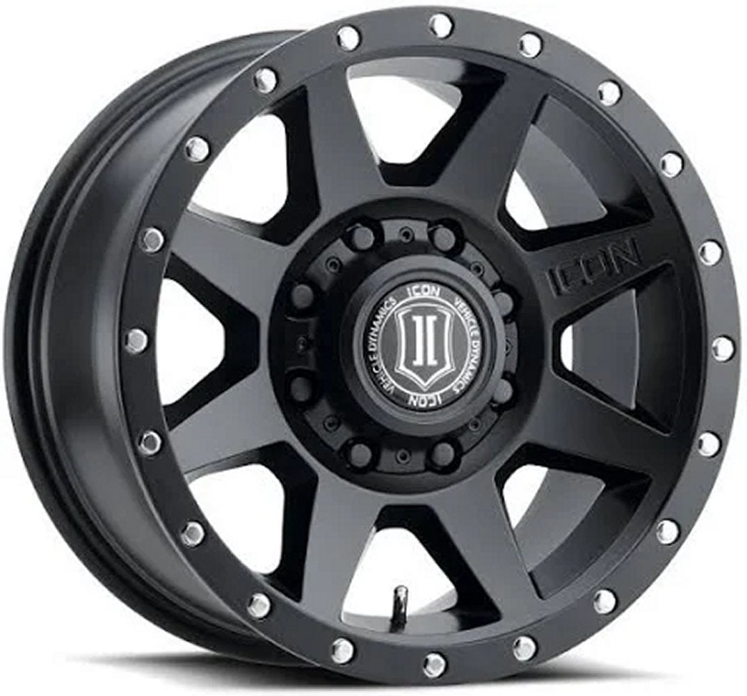 (Special Pricing) 18x9 ICON Rebound HD Double Black 8x180 12mm - Flex Offroad