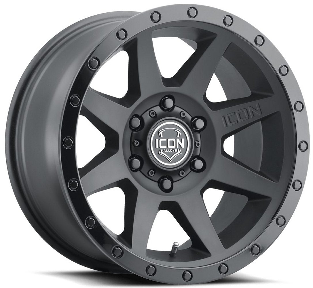 (Special Pricing) 17x8.5 ICON Rebound Double Black 6x135 6mm - Flex Offroad